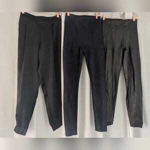 Spanx Small Jogger Leather & Satin /  Suede & Leather Leggings (4 pant) Bundle